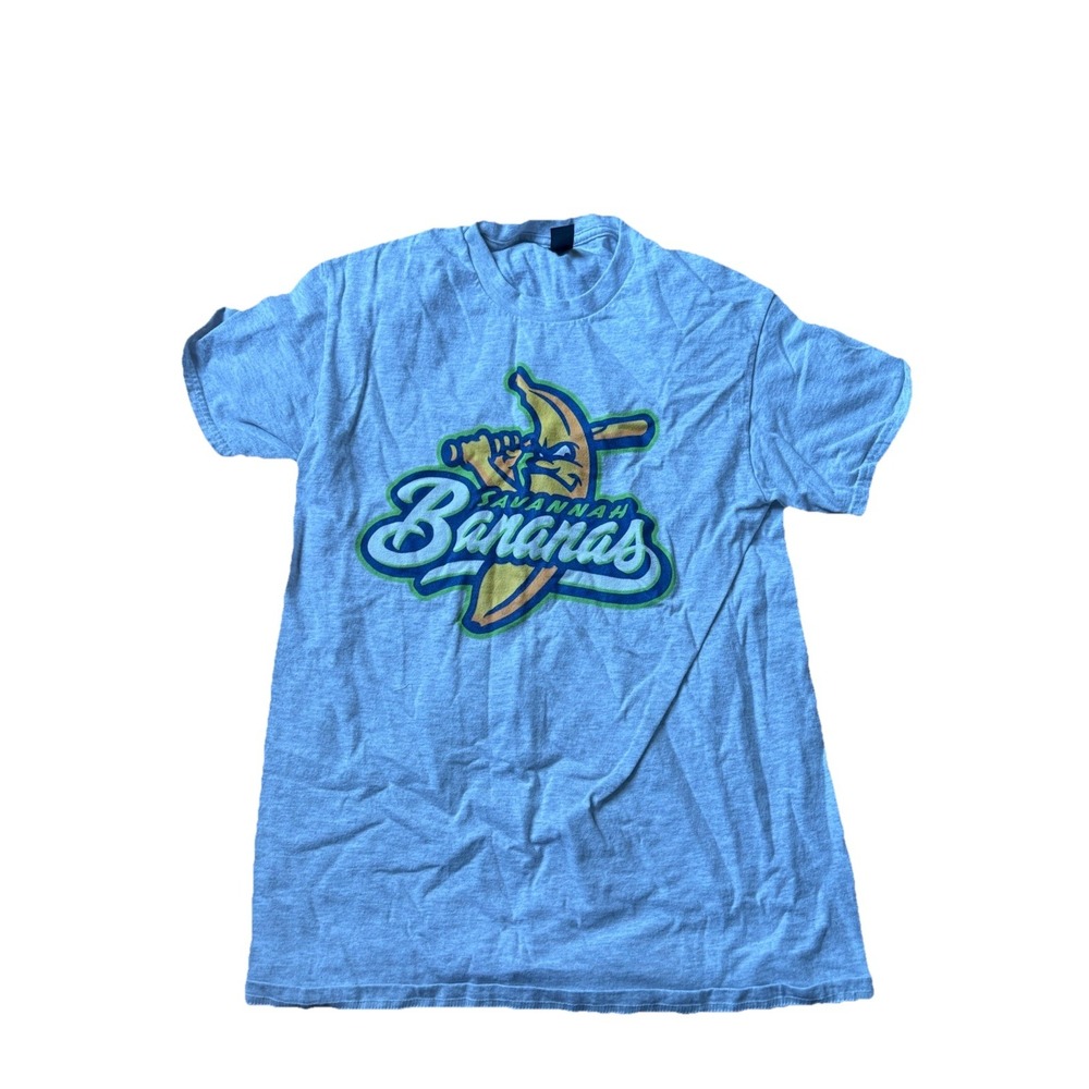 Savannah Bananas T Shirt Mens S Baseball Gray Short Sleeve Gildan Heavy Cotton